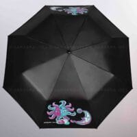 BARBARA VEE COLLECTION UMBRELLA FINE FABRIC AUTOMATIC WINDPROOF ULTRA - SUN & MOON - TURQUOISE