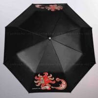 BARBARA VEE COLLECTION UMBRELLA FINE FABRIC AUTOMATIC WINDPROOF ULTRA - SUN & MOON - RED