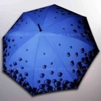 BARBARA VEE COLLECTION UMBRELLA LONG AUTOMATIC XL WINDPROOF ULTRA + . BUBBLES - BLUE