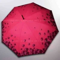 BARBARA VEE COLLECTION UMBRELLA LONG AUTOMATIC XL WINDPROOF ULTRA + . BUBBLES - FUCHSIA