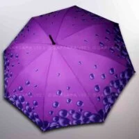 BARBARA VEE COLLECTION UMBRELLA LONG AUTOMATIC XL WINDPROOF ULTRA + . BUBBLES - PURPLE