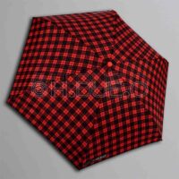 AUTOMATIC OPEN/CLOSE ULTRALIGHT POCKET WINDPROOF UMBRELLA . CHECK - RED