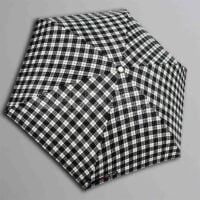 AUTOMATIC OPEN/CLOSE ULTRALIGHT POCKET WINDPROOF UMBRELLA . CHECK - WHITE